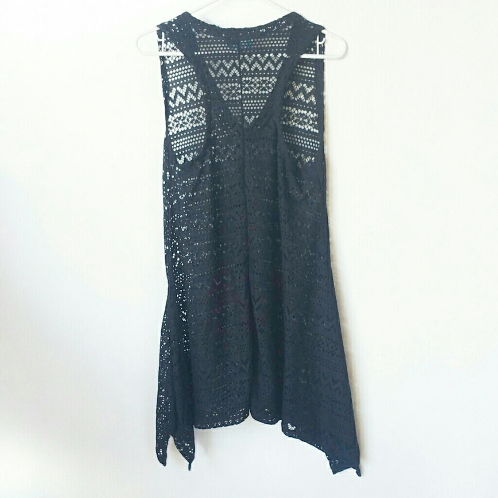 Black Crochet Swimsuit Coverup